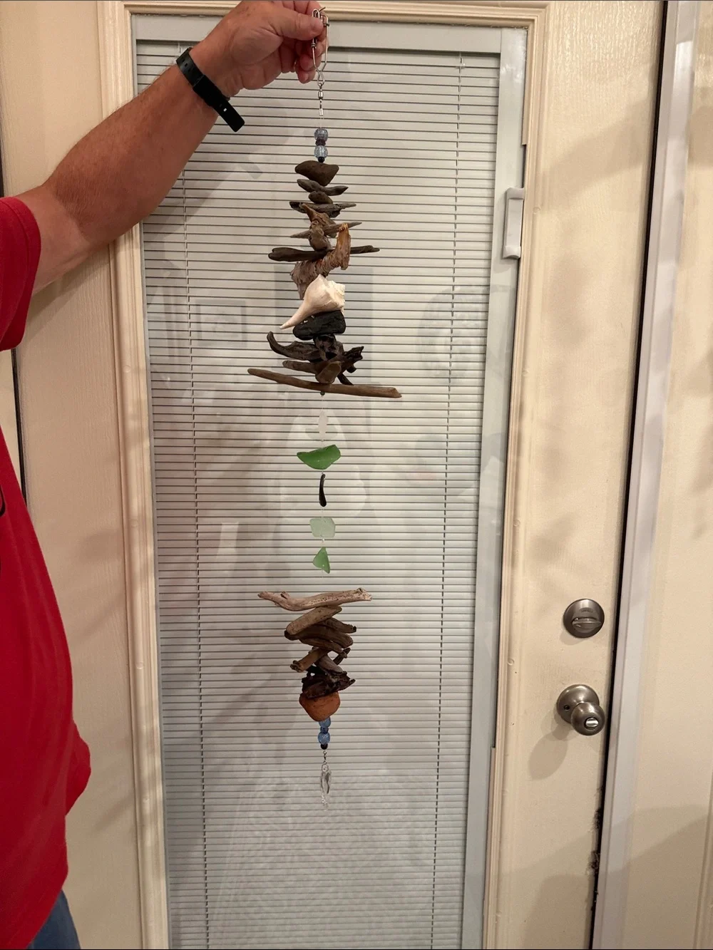 Natural Driftwood and Sea Glass Eclectic Hanging